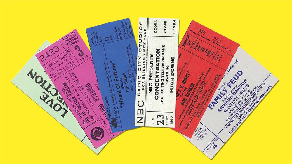 Game Show taping audience ticket stubs from curator bob boden