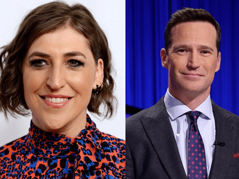 New Jeopardy hosts Mayim Bialik (L) and Mike Richards (R)