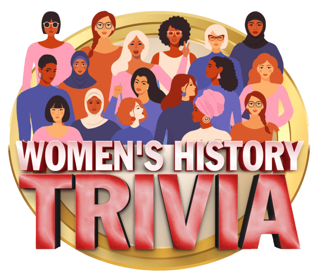 Women's History Trivia Game Show image, links to women's history trivia page